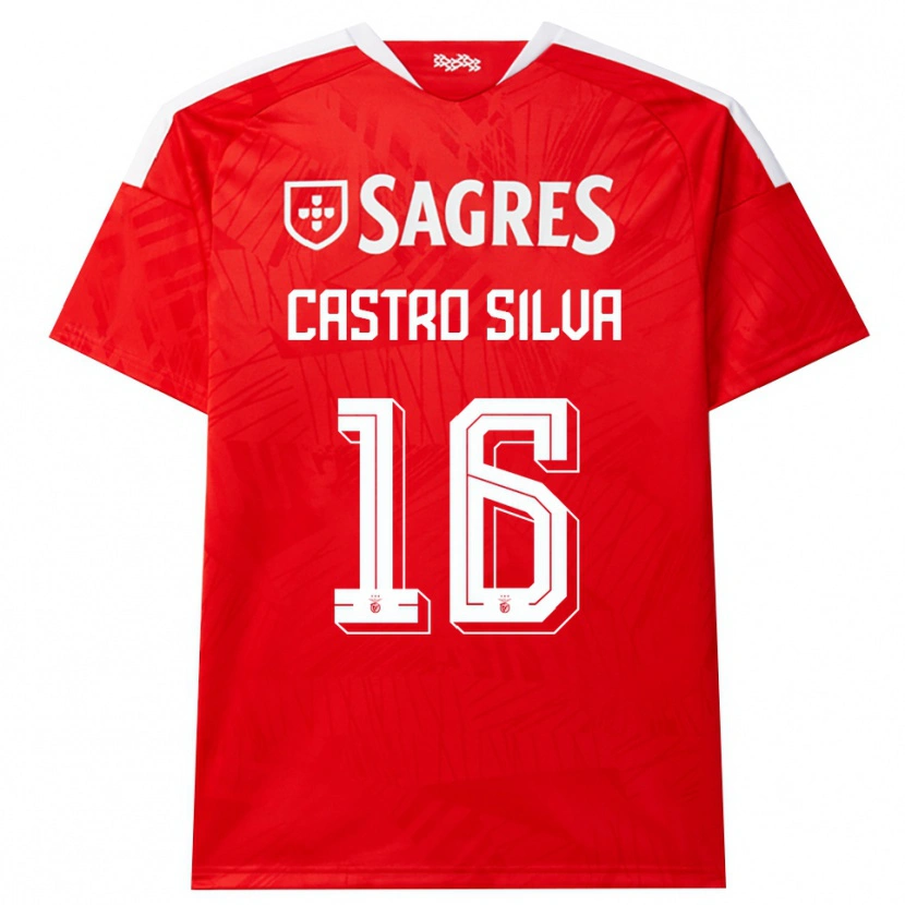 Danxen Donna Maglia Guilherme Castro #16 Rosso Bianco Giallo Kit Gara Home 2026/27 Maglietta