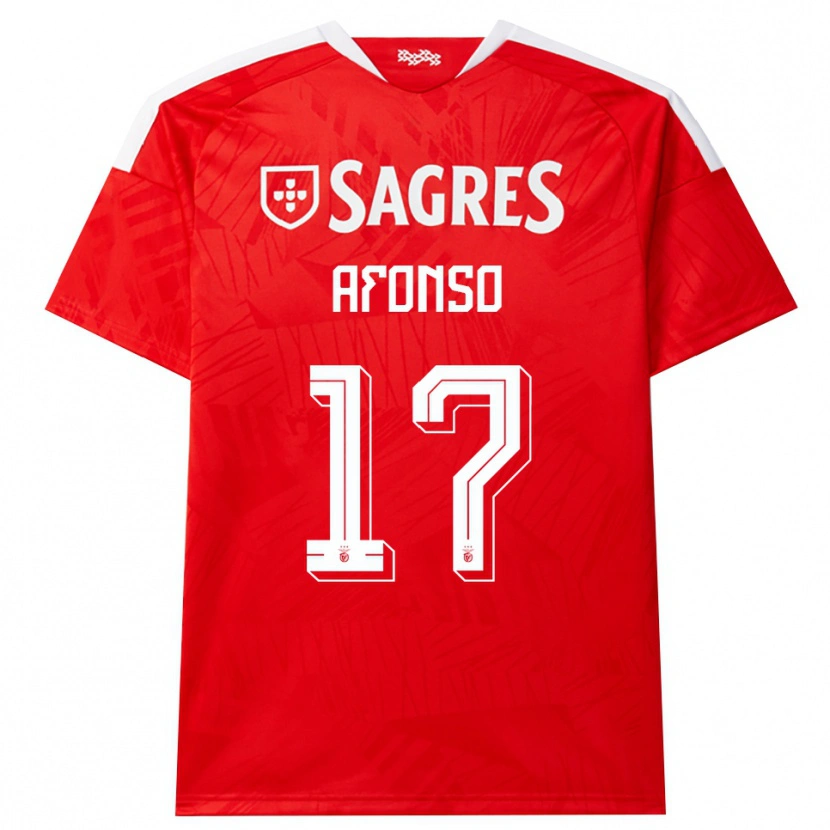 Danxen Donna Maglia João Afonso #17 Rosso Bianco Giallo Kit Gara Home 2026/27 Maglietta