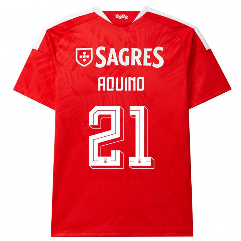 Danxen Donna Maglia Jesus Aquino #21 Rosso Bianco Giallo Kit Gara Home 2026/27 Maglietta