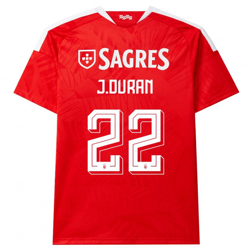 Danxen Donna Maglia Jhon Durán #22 Rosso Bianco Giallo Kit Gara Home 2026/27 Maglietta