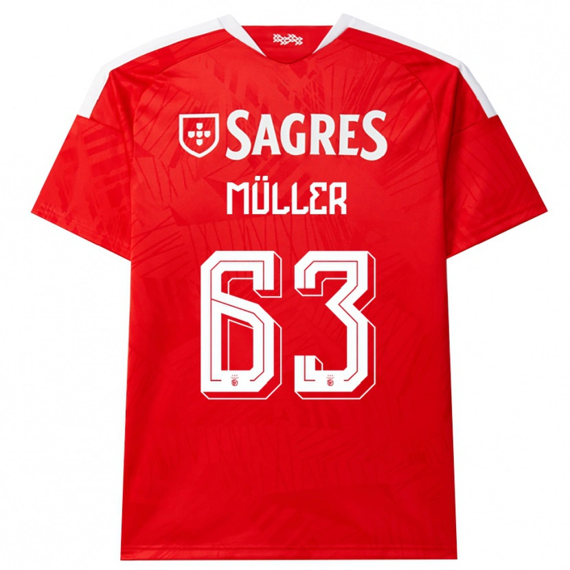 Danxen Donna Maglia José Müller #63 Rosso Bianco Giallo Kit Gara Home 2026/27 Maglietta
