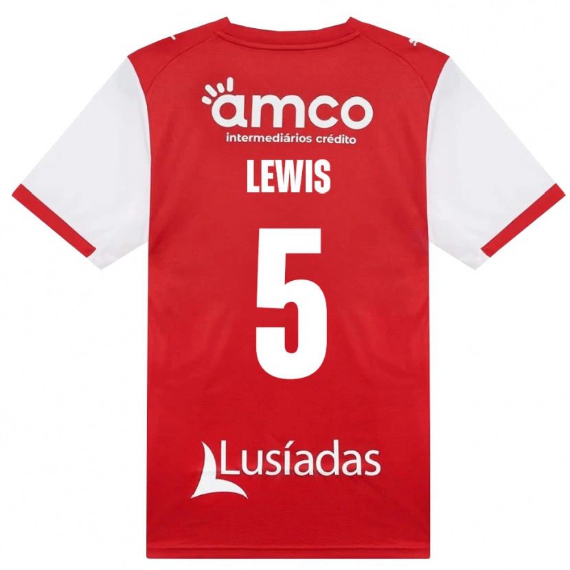 Danxen Donna Maglia Leah Lewis #5 Bianco Rosso Nero Kit Gara Home 2026/27 Maglietta