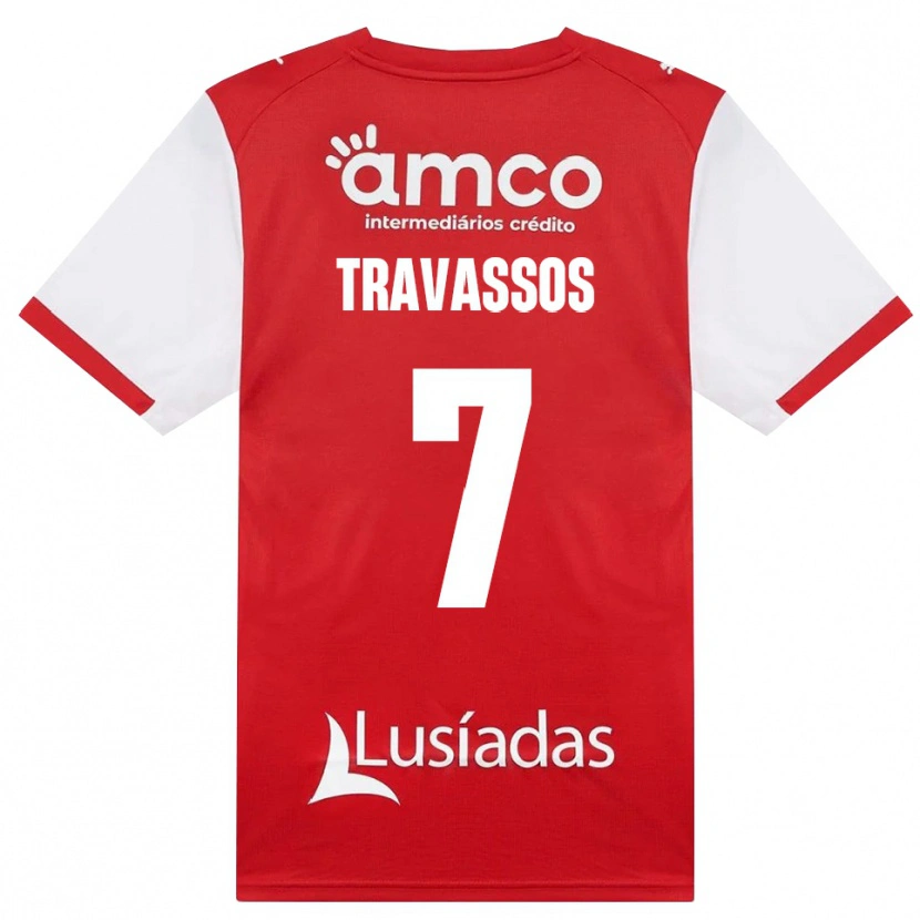 Danxen Donna Maglia Diogo Travassos #7 Bianco Rosso Nero Kit Gara Home 2026/27 Maglietta