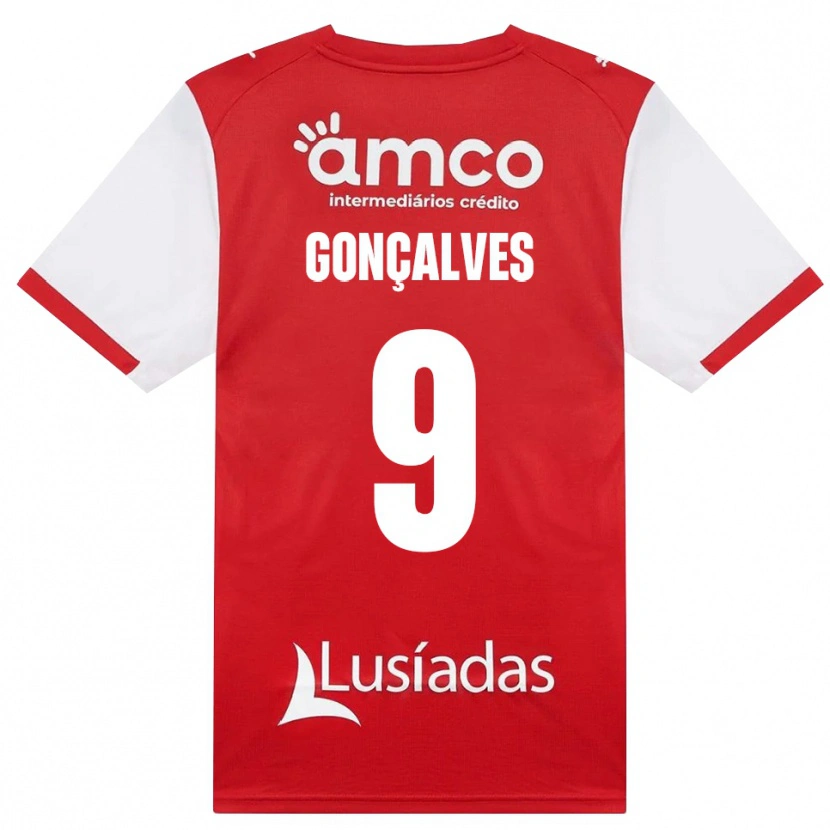 Danxen Donna Maglia João Gonçalves #9 Bianco Rosso Nero Kit Gara Home 2026/27 Maglietta
