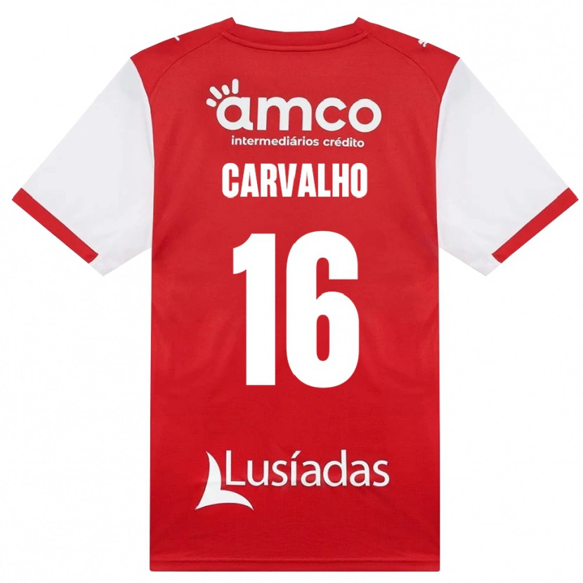 Danxen Donna Maglia Alexandre Carvalho #16 Bianco Rosso Nero Kit Gara Home 2026/27 Maglietta