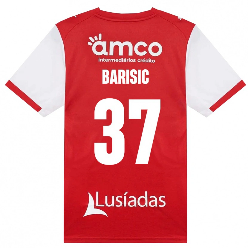 Danxen Donna Maglia Adrian Barisic #37 Bianco Rosso Nero Kit Gara Home 2026/27 Maglietta