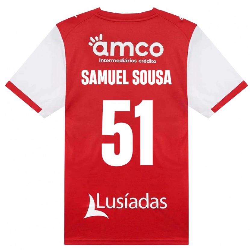 Danxen Donna Maglia Samuel Sousa #51 Bianco Rosso Nero Kit Gara Home 2026/27 Maglietta