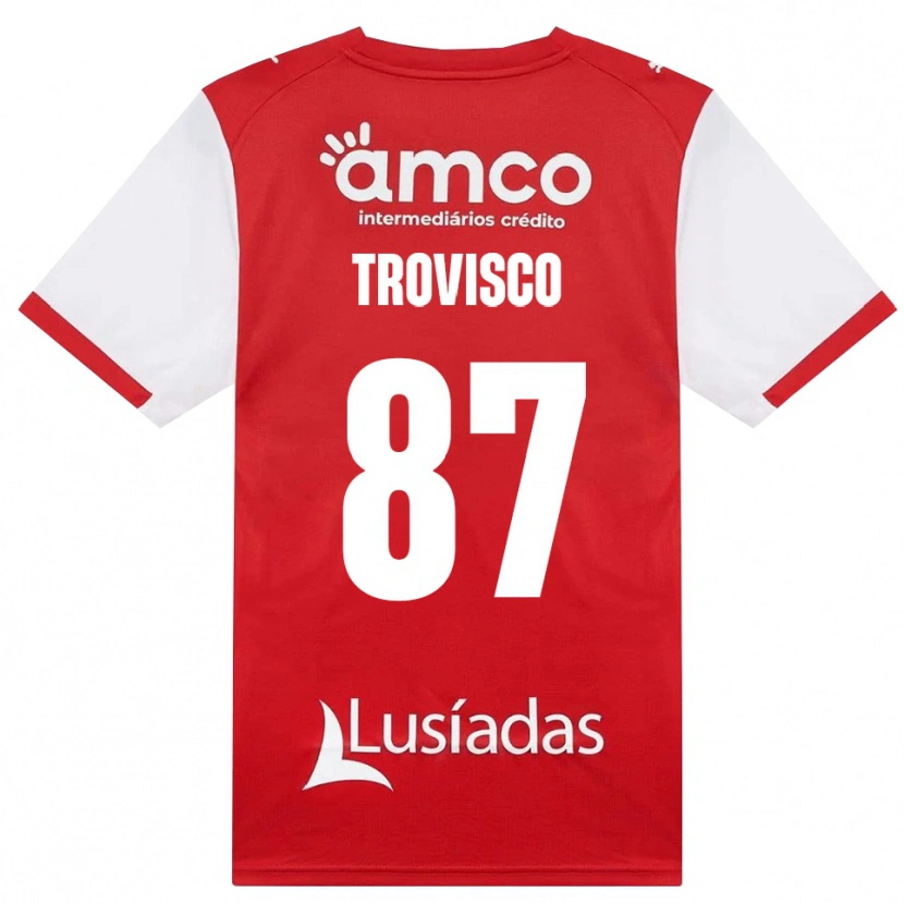 Danxen Donna Maglia João Trovisco #87 Bianco Rosso Nero Kit Gara Home 2026/27 Maglietta
