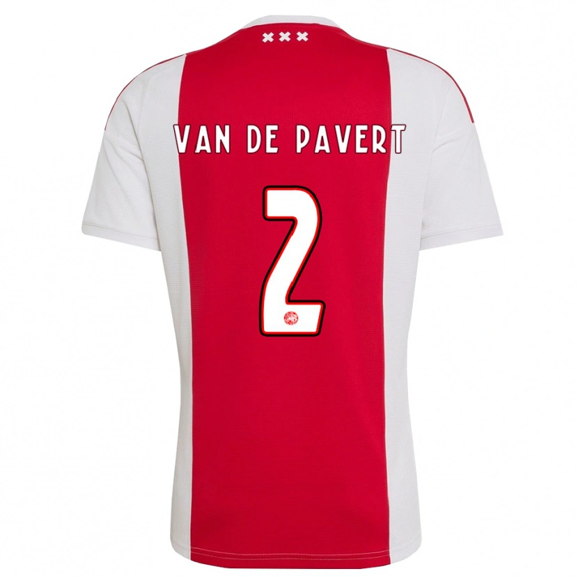 Danxen Donna Maglia Ryan Van De Pavert #2 Rosso Bianco Giallo Kit Gara Home 2026/27 Maglietta
