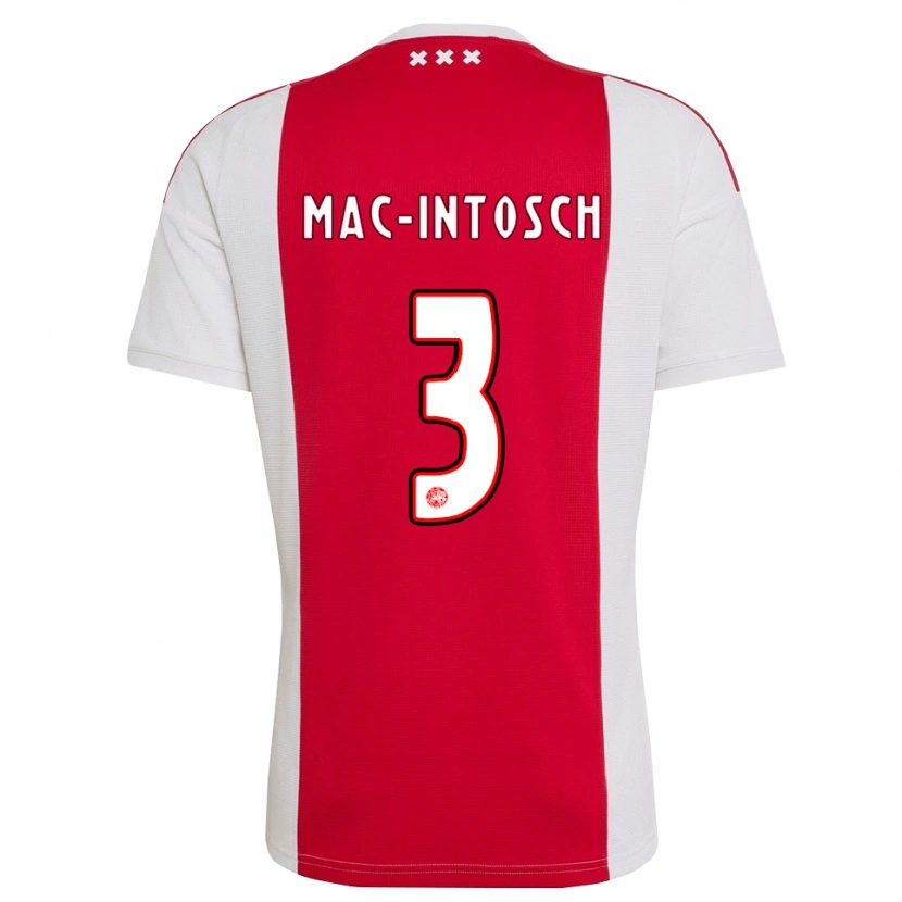 Danxen Donna Maglia Calvin Mac-Intosch #3 Rosso Bianco Giallo Kit Gara Home 2026/27 Maglietta