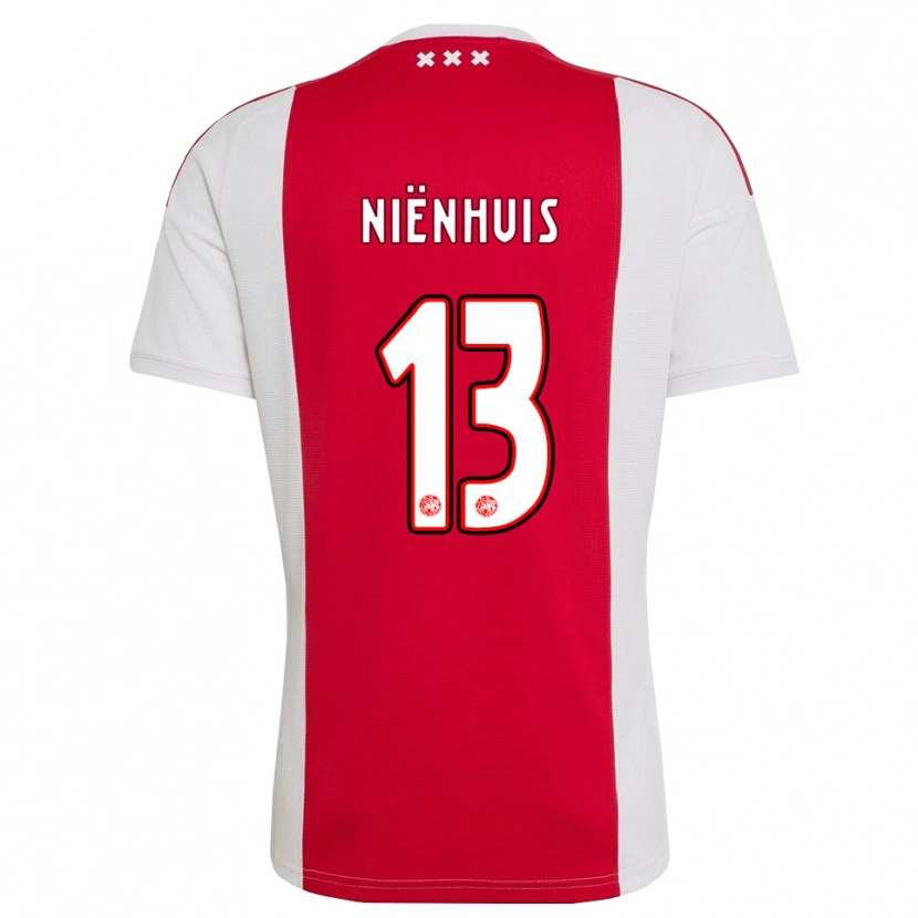 Danxen Donna Maglia Lois Niënhuis #13 Rosso Bianco Giallo Kit Gara Home 2026/27 Maglietta