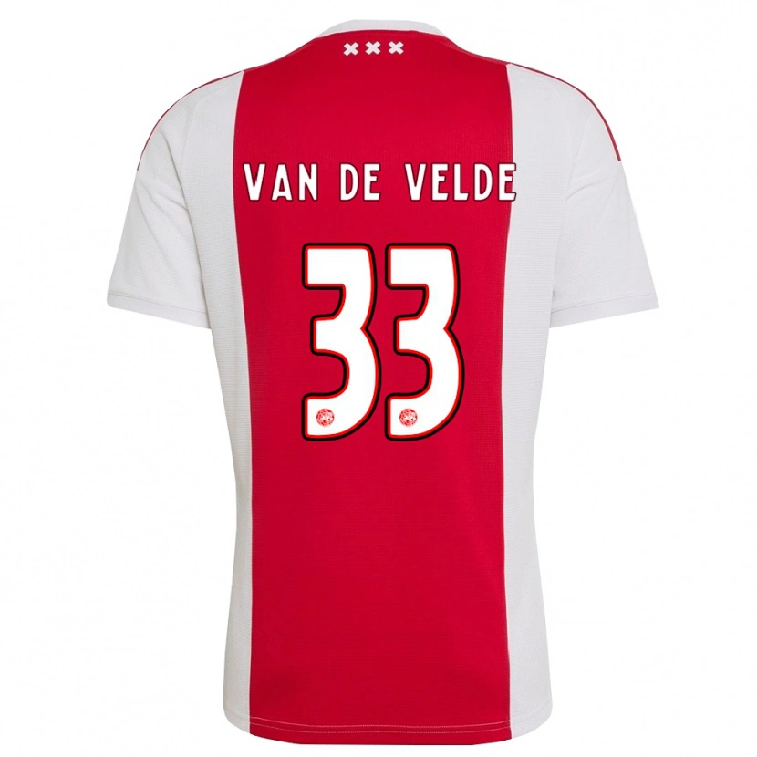 Danxen Donna Maglia Jonna Van De Velde #33 Rosso Bianco Giallo Kit Gara Home 2026/27 Maglietta