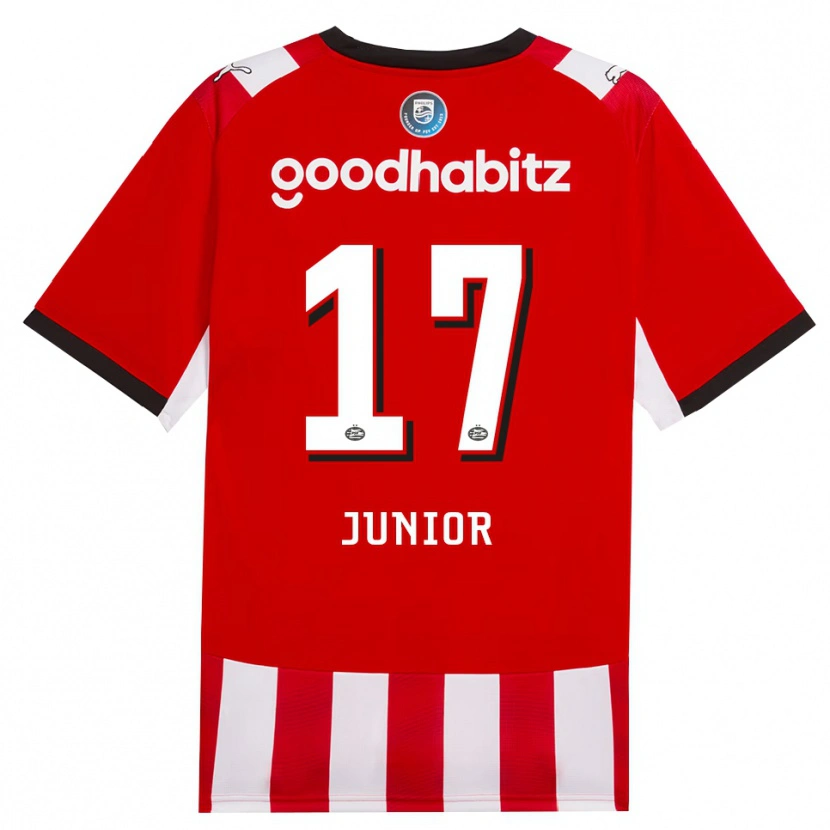 Danxen Donna Maglia Mauro Júnior #17 Rosso Bianco Nero Kit Gara Home 2026/27 Maglietta