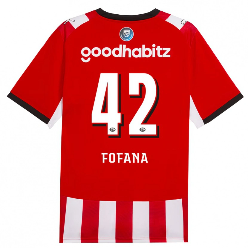 Danxen Donna Maglia Fode Fofana #42 Rosso Bianco Nero Kit Gara Home 2026/27 Maglietta