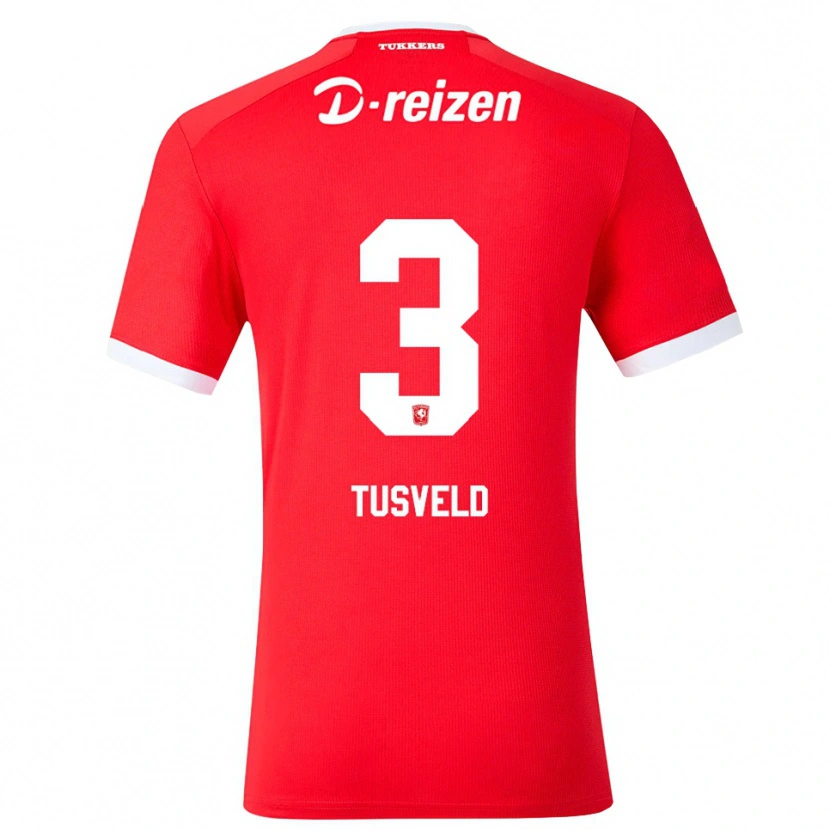 Danxen Donna Maglia Tijn Tusveld #3 Rosso Bianco Kit Gara Home 2026/27 Maglietta