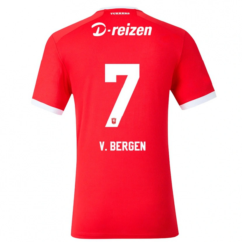 Danxen Donna Maglia Mitchell Van Bergen #7 Rosso Bianco Kit Gara Home 2026/27 Maglietta