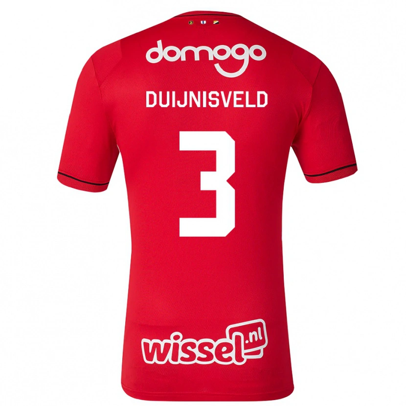 Danxen Donna Maglia Owen Duijnisveld #3 Rosso Bianco Nero Kit Gara Home 2026/27 Maglietta