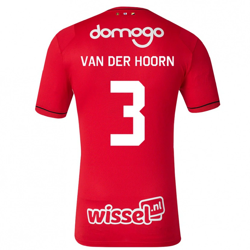 Danxen Donna Maglia Mike Van Der Hoorn #3 Rosso Bianco Nero Kit Gara Home 2026/27 Maglietta