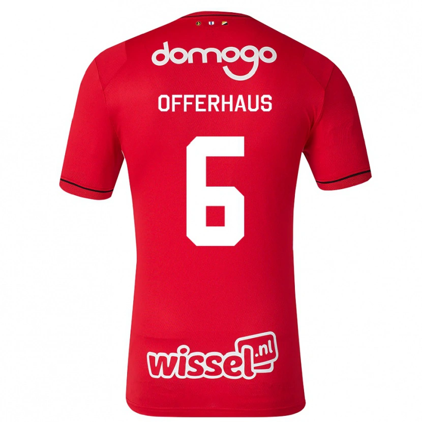 Danxen Donna Maglia Guus Offerhaus #6 Rosso Bianco Nero Kit Gara Home 2026/27 Maglietta