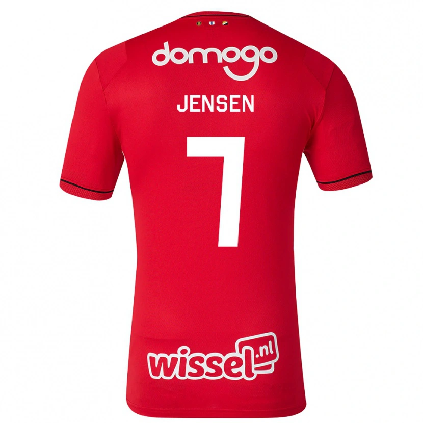 Danxen Donna Maglia Victor Jensen #7 Rosso Bianco Nero Kit Gara Home 2026/27 Maglietta