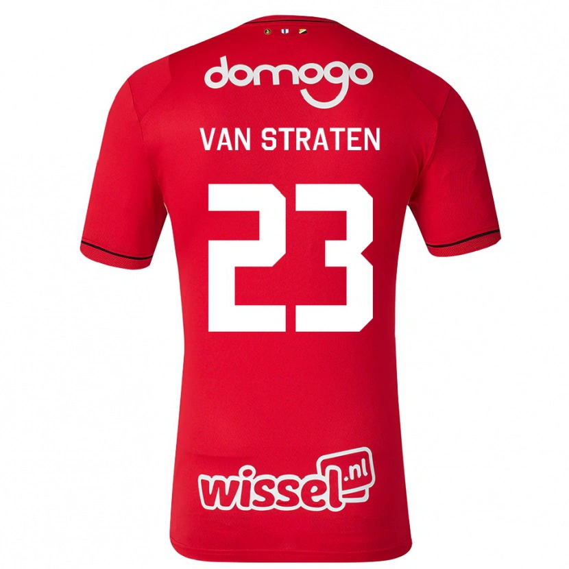Danxen Donna Maglia Dieke Van Straten #23 Rosso Bianco Nero Kit Gara Home 2026/27 Maglietta