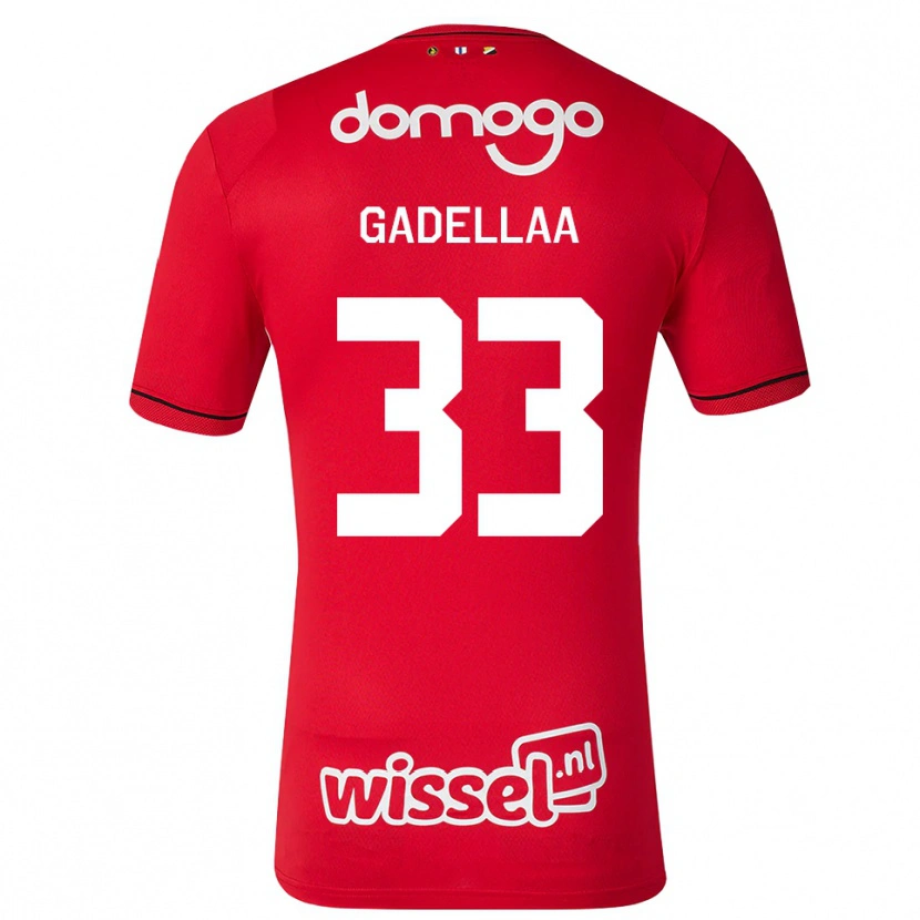 Danxen Donna Maglia Kevin Gadellaa #33 Rosso Bianco Nero Kit Gara Home 2026/27 Maglietta