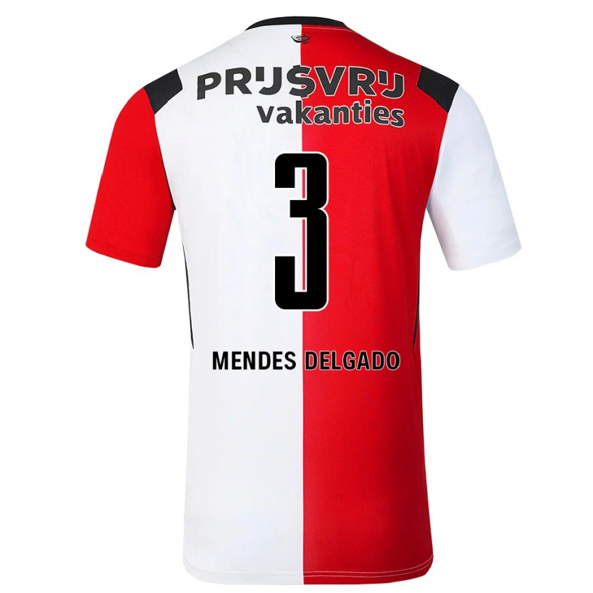 Danxen Donna Maglia Nestly Mendes Delgado #3 Rosso Bianco Nero Kit Gara Home 2026/27 Maglietta