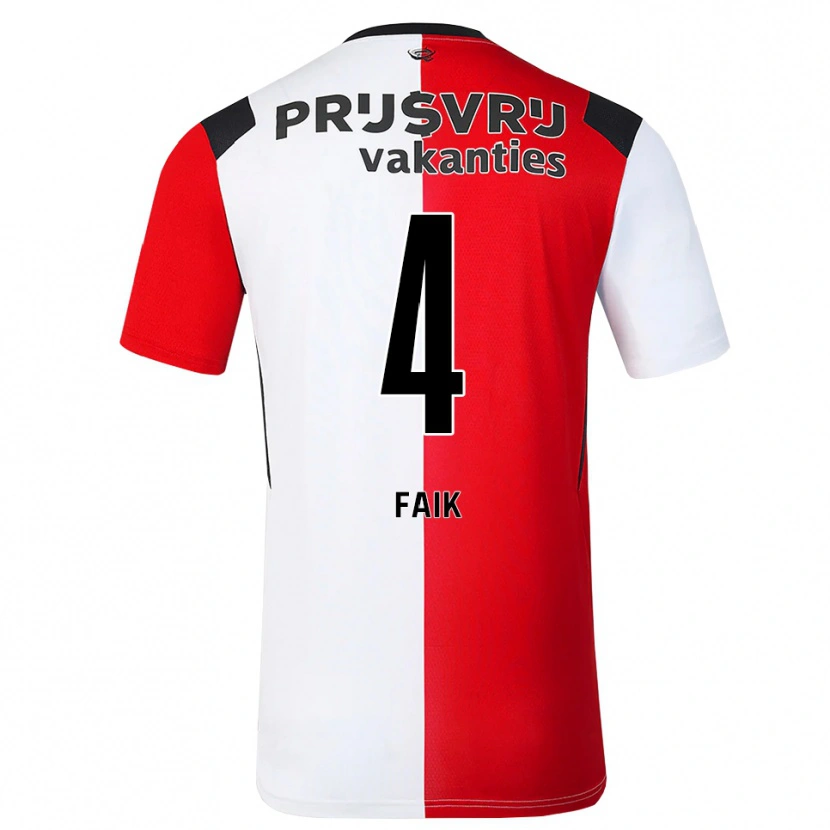 Danxen Donna Maglia Ibrahim Faik #4 Rosso Bianco Nero Kit Gara Home 2026/27 Maglietta