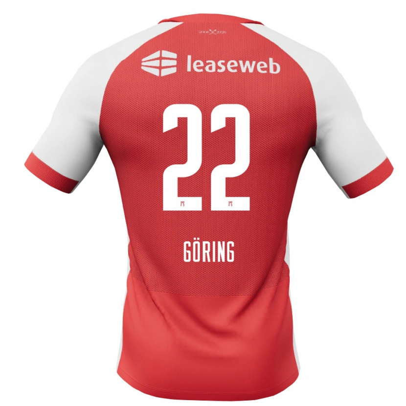 Danxen Donna Maglia Christian Göring #22 Rosso Bianco Nero Kit Gara Home 2026/27 Maglietta