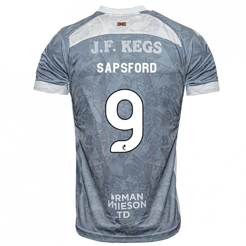 Danxen Donna Maglia Zachary Sapsford #9 Grigio Ardesia Kit Gara Away 2026/27 Maglietta