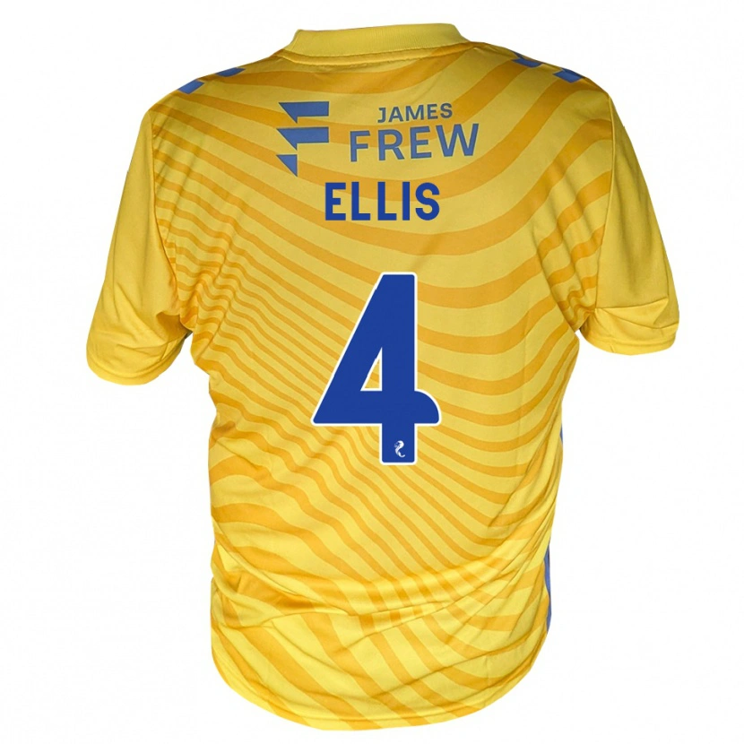 Danxen Donna Maglia Ruari Ellis #4 Giallo Blu Reale Kit Gara Away 2026/27 Maglietta