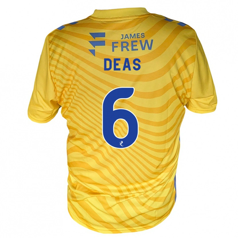 Danxen Donna Maglia Robbie Deas #6 Giallo Blu Reale Kit Gara Away 2026/27 Maglietta
