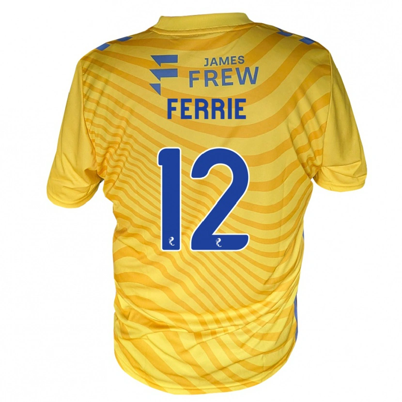 Danxen Donna Maglia Calum Ferrie #12 Giallo Blu Reale Kit Gara Away 2026/27 Maglietta