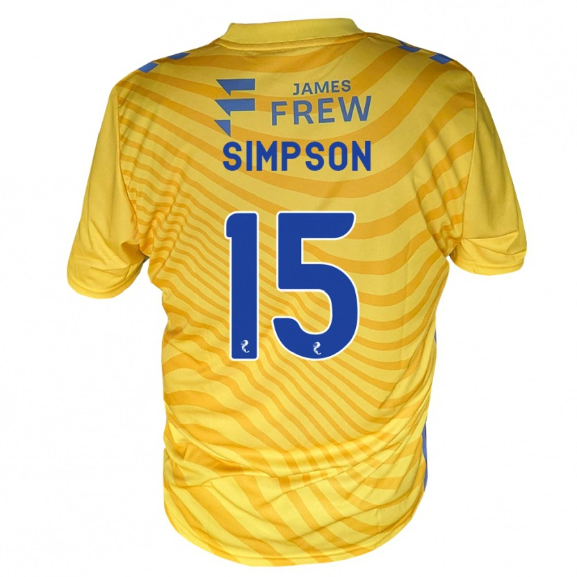 Danxen Donna Maglia Noah Simpson #15 Giallo Blu Reale Kit Gara Away 2026/27 Maglietta