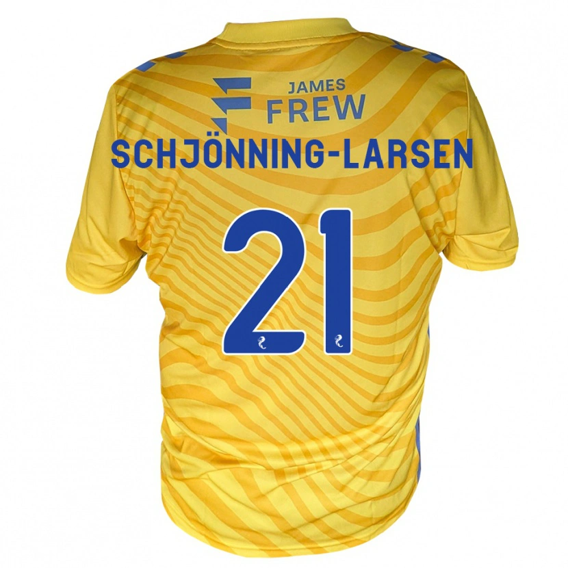 Danxen Donna Maglia Michael Schjönning-Larsen #21 Giallo Blu Reale Kit Gara Away 2026/27 Maglietta