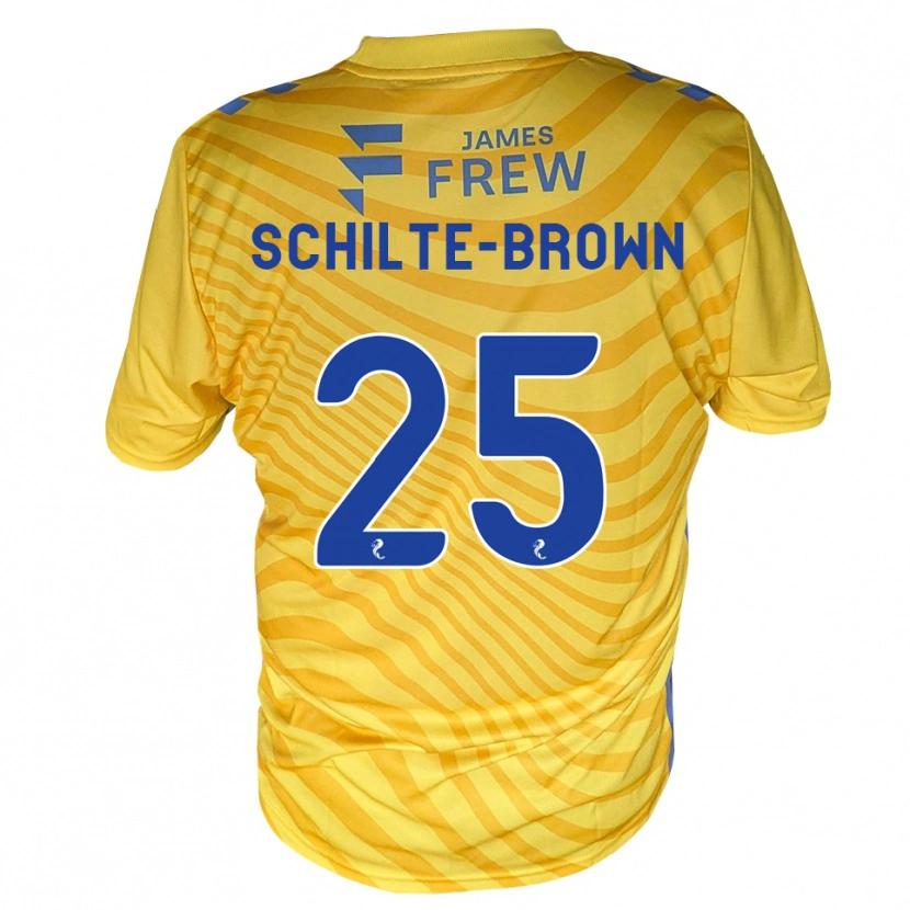 Danxen Donna Maglia Ethan Schilte-Brown #25 Giallo Blu Reale Kit Gara Away 2026/27 Maglietta