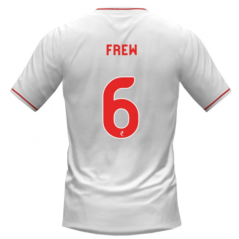 Danxen Donna Maglia Natasha Frew #6 Rosso Bianco Kit Gara Away 2026/27 Maglietta