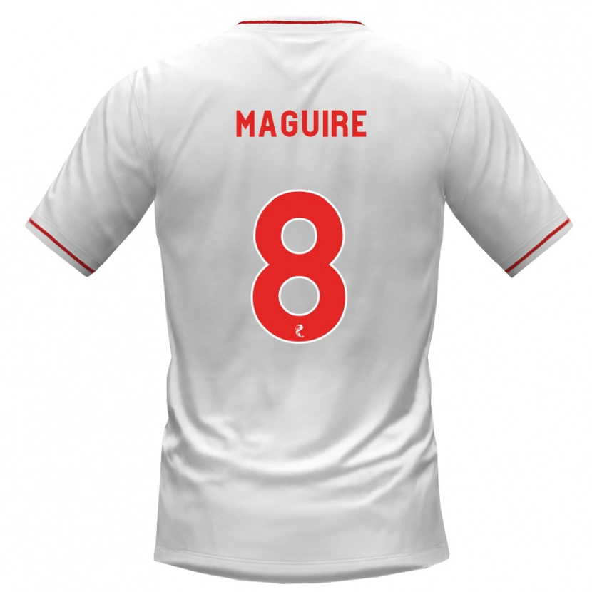 Danxen Donna Maglia Ciaran Maguire #8 Rosso Bianco Kit Gara Away 2026/27 Maglietta