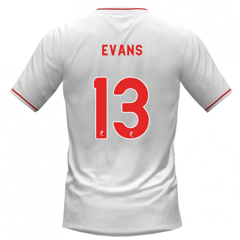 Danxen Donna Maglia Lauren Evans #13 Rosso Bianco Kit Gara Away 2026/27 Maglietta