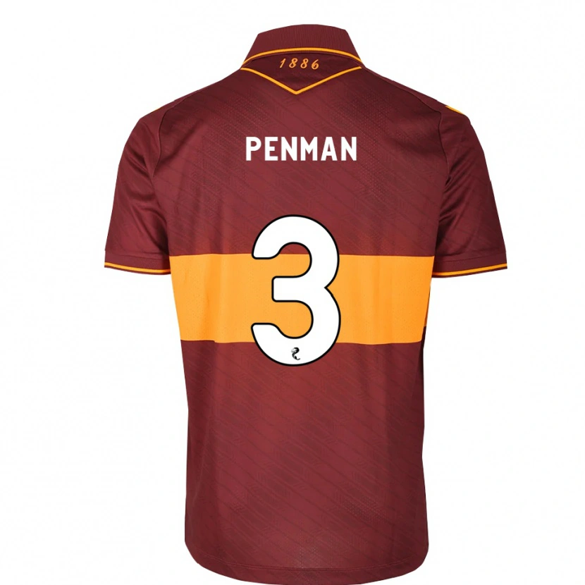 Danxen Donna Maglia Jenna Penman #3 Marrone Arancione Kit Gara Away 2026/27 Maglietta