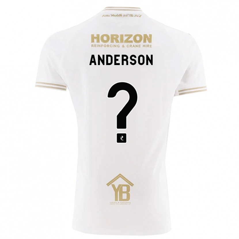 Danxen Donna Maglia Brogan Anderson #0 Bianco Giallo Kit Gara Away 2026/27 Maglietta