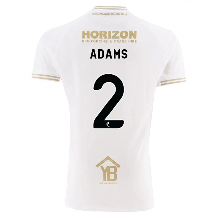 Danxen Donna Maglia Keelan Adams #2 Bianco Giallo Kit Gara Away 2026/27 Maglietta