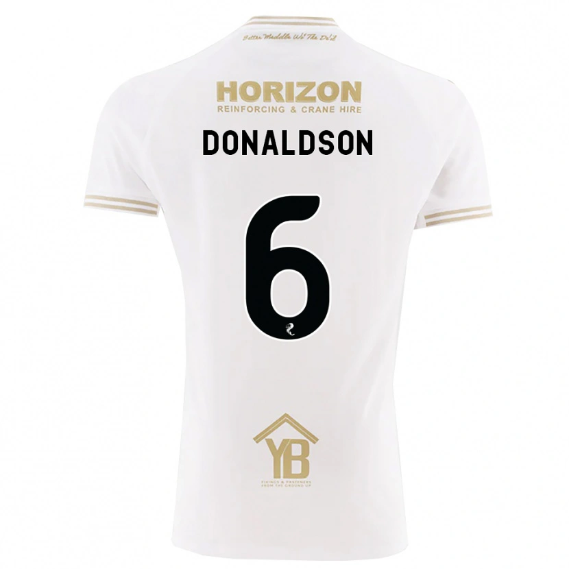 Danxen Donna Maglia Coll Donaldson #6 Bianco Giallo Kit Gara Away 2026/27 Maglietta