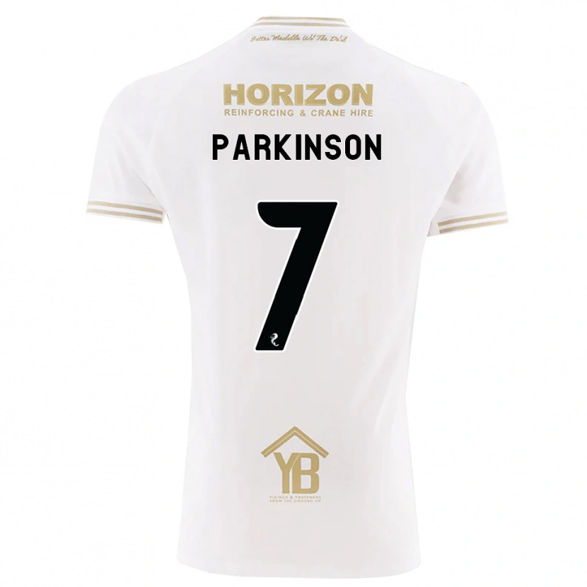 Danxen Donna Maglia Ben Parkinson #7 Bianco Giallo Kit Gara Away 2026/27 Maglietta