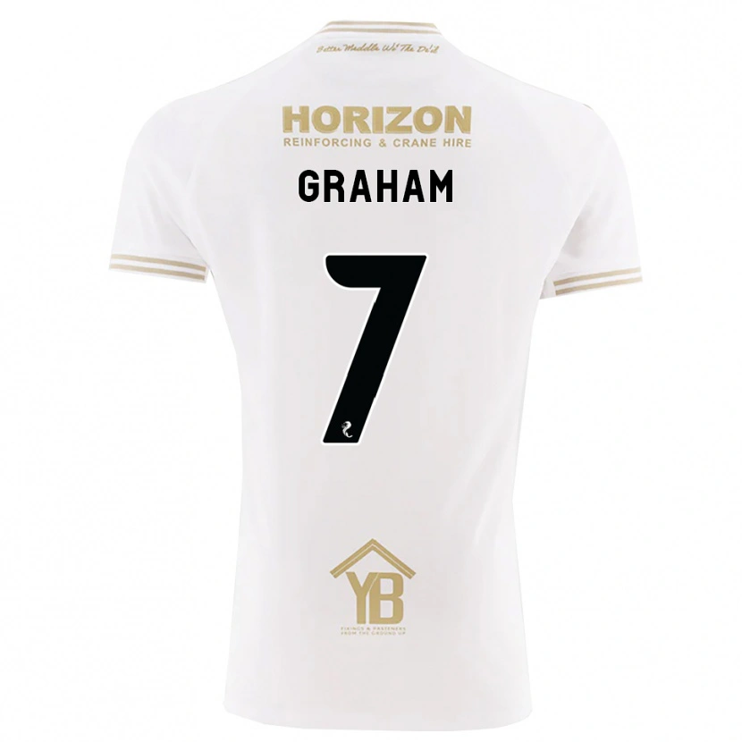 Danxen Donna Maglia Brian Graham #7 Bianco Giallo Kit Gara Away 2026/27 Maglietta
