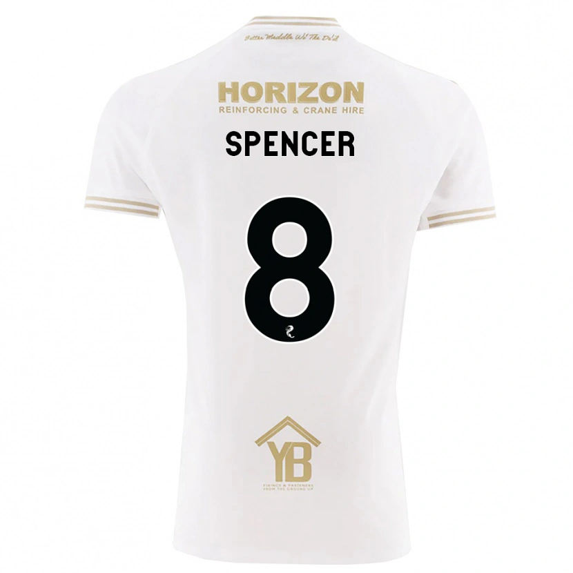 Danxen Donna Maglia Brad Spencer #8 Bianco Giallo Kit Gara Away 2026/27 Maglietta