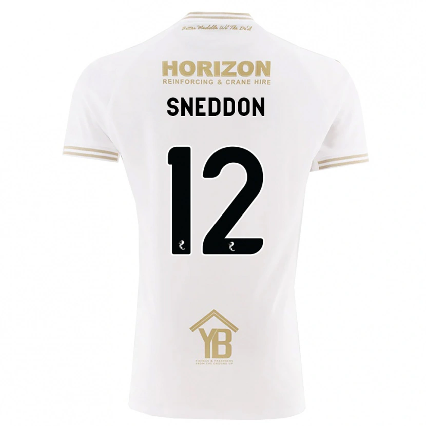 Danxen Donna Maglia Jamie Sneddon #12 Bianco Giallo Kit Gara Away 2026/27 Maglietta