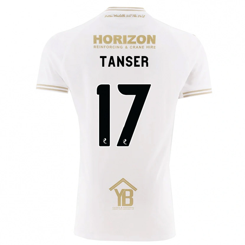 Danxen Donna Maglia Scott Tanser #17 Bianco Giallo Kit Gara Away 2026/27 Maglietta