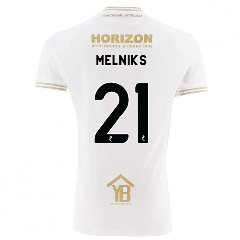 Danxen Donna Maglia Deniss Melniks #21 Bianco Giallo Kit Gara Away 2026/27 Maglietta