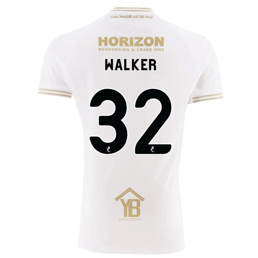 Danxen Donna Maglia Rhys Walker #32 Bianco Giallo Kit Gara Away 2026/27 Maglietta